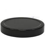 Juodas metalinis stiklainio dangtelis skersmuo 82mm aukštis 14mm