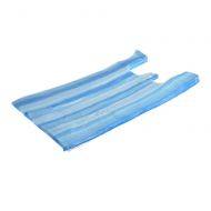 Mėlynas-baltas dryžuotas plastikinis maišelis su rankenėle 25+12x45cm, 100vnt/pakuotė