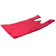 Raudonas plastikinis maišelis su rankenėle 30+18x55cm, 100vnt/pakuotė