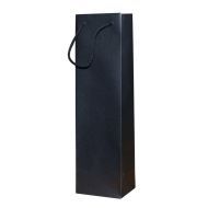 Juodas popierinis maišelis virvelinėmis rankenėlėmis 10+10x35cm