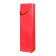 Raudonas popierinis maišelis virvelinėmis rankenėlėmis 10+10x35cm