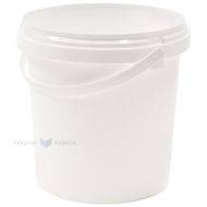 Baltas kibirėlis be dangtelio, su rankenėle 1000ml / 1L, skersmuo 130mm