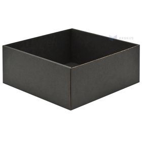 Mini gofruoto kartono dėžė, 190x190x80mm, 3 sluoksnių, juoda
