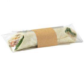 Wrap sumuštinių / Tortilijos pakuotė, KAR+PP, 25x4,5x4,5cm, ruda, 50vnt/pakuotė
