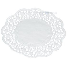 Tortų padėkliukai, diam. 14cm (vid. d. 8cm), balti, su rožėmis, pakuotėje 500vnt