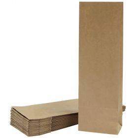 Rudo popieriaus maišelis su platinta apačia 9+5x28cm, 25vnt/pakuotė