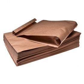 Rudo popieriaus maišelis 23+10x45cm 65g/m2, 100vnt/pakuotė