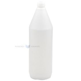 Plastikinis butelis, HDPE, sriegio diam. 28 mm, natūralios spalvos, 1 l (tinka kamšteliai UBT28P ir UCPT28V/6/FLT/R)