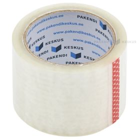 Skaidri lipni pakavimo juosta 76mm plotis akrilinė, 66m/rulonėlis