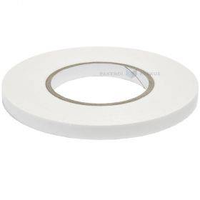 Balta dvipusė lipni PE putų juosta 12mm plotis, 10m/rulonėlis