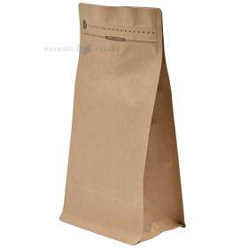 Rudas pastatomas maišelis aliuminizuotas 12,5+(2x9)x22cm, 25vnt/pakuotė