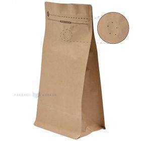 Rudas pastatomas maišelis aliuminizuotas su ventiliacija 12,5+(2x9)x22cm, 25vnt/pakuotė