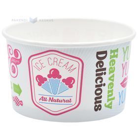 Ledų indelis, skersmuo 93mm, aukštis 57mm, 245ml, spauda „Chill“, pakuotėje 25 vnt