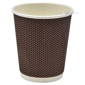 Popierinis puodelis Reljef rudas 250ml, 25vnt/pakuotė