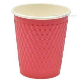 Popierinis puodelis Reljef rožinis 250ml, 25vnt/pakuotė