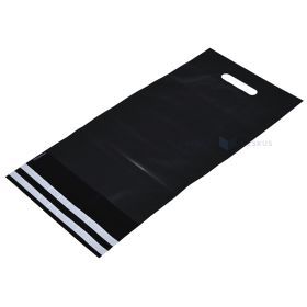 Pašto vokas 25x42+7+7cm, 2 lipnios juostelės, perforacija, juodas matinis