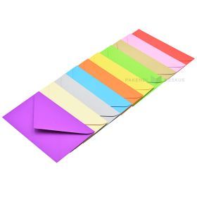 Pašto vokas, 15x8,5 cm, (10 skirtingų spalvų asorti), pakuotėje 50 vnt.