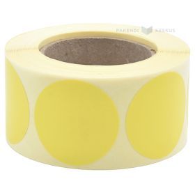 Termoetiketės, termo-eco, Ø33 mm, geltonos, šerdis 41 mm, 500 vnt./rit.