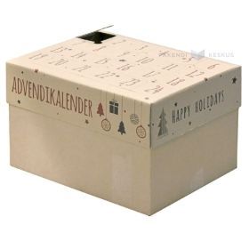 Gofruoto kartono dėžė, 380x302x237 mm, 3 sluoksnių, spec, advento kalendorius, 24 skylutės