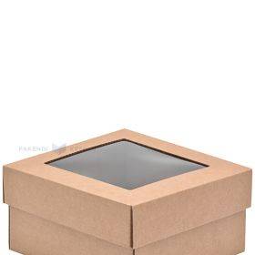 Gofruoto kartono dėžutės dangtelis 140x140x35mm