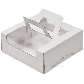 Torto dėžutė su langeliu ir rankenėle 25x25+10cm, 25vnt/pakuotė