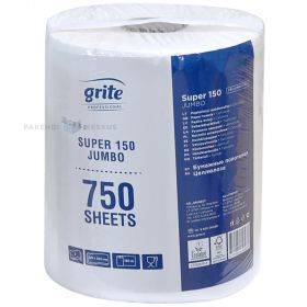 2-sluoksnių popierinis rankšluostis Grite Super 150 Jumbo 22,4cm plotis, 150m/rulonas