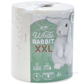 2-sluoksnių popierinis rankšluostis Grite White Rabbit XXL 22,4cm plotis, 100m/rulonas