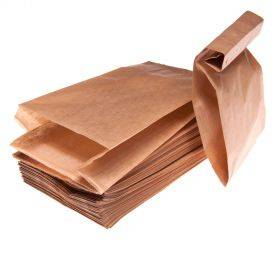 Rudo popieriaus maišelis 9+5x19cm 35g/m2, 100vnt/pakuotė