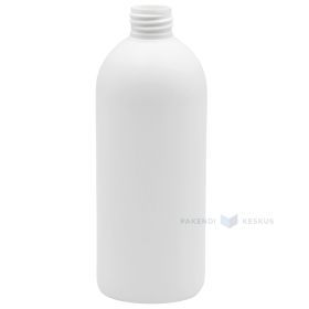 Plastikinis butelis, HDPE, sriegio diam. 28 mm, 45 g, baltas, 0,5 l (tinka kamšteliai UBT28P ir UCPT28V/6/FLT/R)