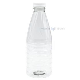 Plastikinis butelis, rPET, su baltu dangteliu, sriegio diam. 38mm/15, 22g+3,4g, 0,5L, pakuotėje 170 vnt