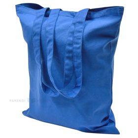 Mėlynas medvilninis maišelis su rankenomis, 37x42cm, 240g/m2