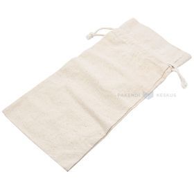 Tekstiliniai maišeliai su virvele, 16x35,5 cm, 230 g/m² medvilnė, be rankenų, be spaudos