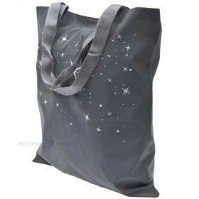 Pilkas šviesą atspindintis pirkinių krepšelis Žvaigždės 40x45cm