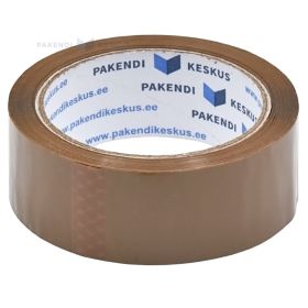 Ruda lipni pakavimo juosta 36mm plotis akrilinė, 66m/rulonėlis