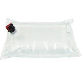 Skaidrus skysčių maišelis bag-in-box su drugio formos kraneliu 32x40cm 5L