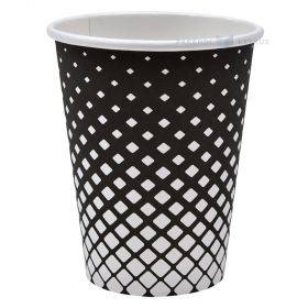 Popierinis puodelis Balti kvadratai 350ml, 50vnt/pakuotė