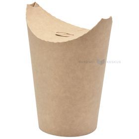 Maisto indelis, kartoninis, 350 ml, rudas kraft, su užlenkiamu dangteliu, pakuotėje 50 vnt