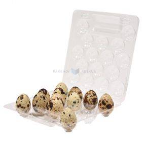 Skaidri putpelės kiaušinių dėžutė 155x145x40mm talpina 16 kiaušinių, 10vnt/pakuotė