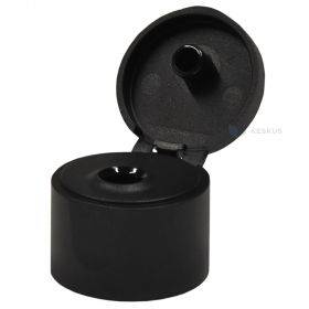 Juodas matinis atverčiamas kamštelis 24mm