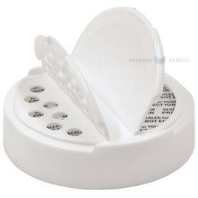 Stiklainio PP dangtelis 63mm, baltas, perskirtų dalių su plomba