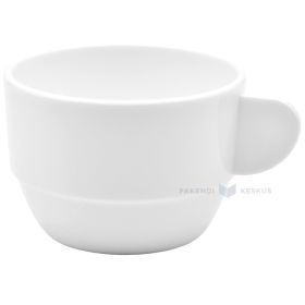 Puodelis kavai, SAN, 166 ml, skersmuo 79,3 mm, baltas, daugkartinio naudojimo, galima plauti iki 500 kartų indaplovėje, pakuotėje 6 vnt.