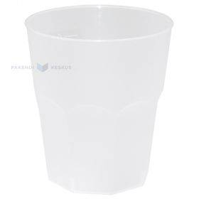 Stiklinė, matinė balta, plastikinė 350ml PP 50x plovimų