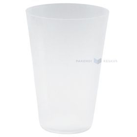 Daugkartinio naudojimo gėrimo puodelis 400 ml PP, 100x plovimų indaplovėje