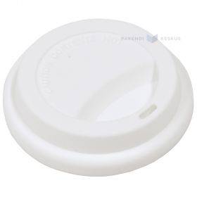 Daugkartinis baltas silikoninis dangtelis 85 mm skersmens puodeliui