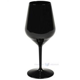 Vyno taurė, juoda plastikinė 470ml TT 350x plovimų