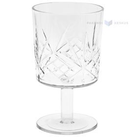 Vyno taurė su kojele, SAN plastikas, 340 ml, daugkartinio naudojimo, 500x plovimų