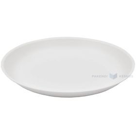 Daugkartinio naudojimo balta plastikinė lėkštė 20,8cm 125x plovimų