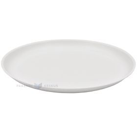 Daugkartinio naudojimo balta plastikinė lėkštė 27,4cm 125x plovimų
